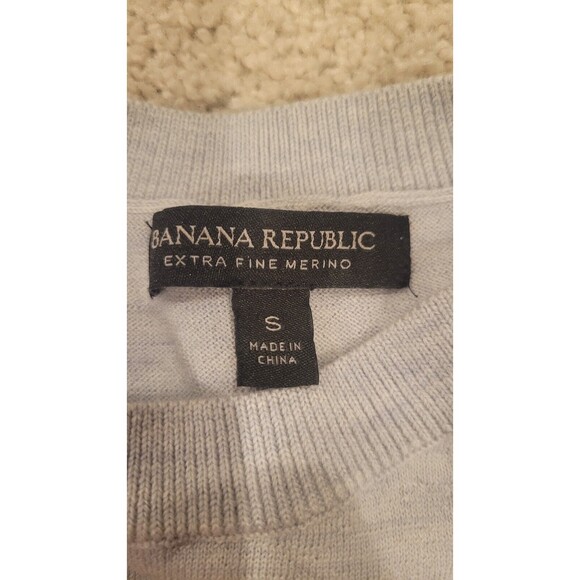 Banana Republic Extra Fine Merino Wool Sweater 3/4 Sleeves Heather Grey Small - Picture 6 of 7